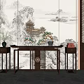 New Chinese-style Table 3d model