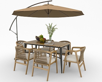 Modern Outdoor Table and Chair Outdoor Leisure Table and Chair Sunshade Umbrella Outdoor Table and Chair Leisure Seat 3d model