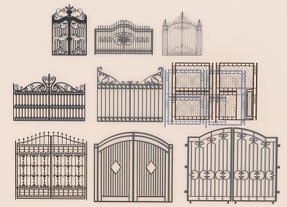 wrought iron gate iron gate school gate 3d model