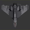 Sci Fi Spaceship 3D Model With Gray Body Red Nose And Detailed Structure 3d model