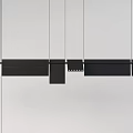 Modern Black Geometric Pendant Light Design With Hanging Linear Elements For Contemporary Spaces 3d model