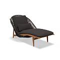 Stylish Modern Wicker Lounge Chair With Dark Cushion And Wooden Legs