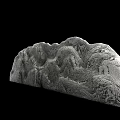 Natural Stone And Wood Carved Art Pieces With Detailed Mountain Textures