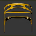 Golden Modern Single Chair Featuring Metallic Frame And Hollow Out Design Details