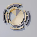 Modern Wall Decor With Geometric Circular Petal And Layered Rings Design 3d model