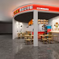 Wang Baoxing Silver Needle Flower Clam Noodles Mall Shop With Modern Dining Area And Counter