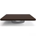 Modern Square Coffee Table With Dark Brown Wooden Surface And Metal Support Base 3d model
