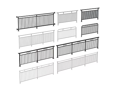 Modern stainless steel guardrail stainless steel protection 3d model