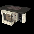Small Building Model With Light Exterior Black Roof Solar Panels Windows And Decorative Door