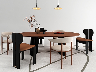 Modern Dining Table and Chair 3d model