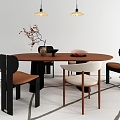 Modern Dining Table and Chair 3d model