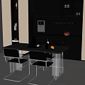 Modern simple dining table and chair combination 3d model