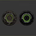 Off Road Tires Clean And Dirty Comparison 3d model