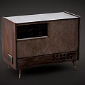 Vintage Wooden Radio Cabinet With Tuning Panel Speaker Grille And Metal Legs