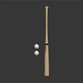 Professional Wooden Baseball Bat With Official Logo And Two Balls