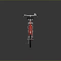 Red Classic Bicycle With Black Seat And Metallic Frame On Grey Background