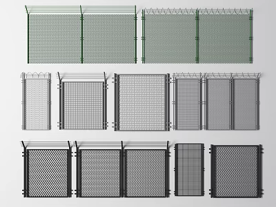 Decorative Garden Fences With Various Mesh Patterns And Color Options For Outdoor Landscaping 3d model