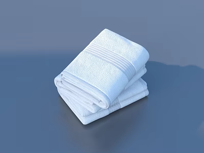 Soft White Cotton Towels Neatly Stacked Absorbent for Daily Household Use 3d model