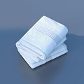 Soft White Cotton Towels Neatly Stacked Absorbent for Daily Household Use
