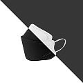 White Protective Face Mask With Ear Loops And Seam Details For Safety