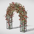 Wedding Flower Arch Door 3d model