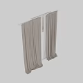 Beige Pleated Linen Curtains With Sheer White Panels And Textured Window Design