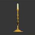 Household Decorative Candelabra Yellow Base With Multiple White Candles For Home Decoration And Lighting