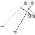 Modern Black Wall Lamp With Circular Shades And Metal Structure Design