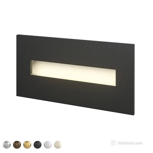 Modern Black Rectangular LED Downlight With Slim Panel And Bright Light 3d model 