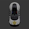 Functional Police Vehicle with Modern Sports Car Design Black White Yellow Livery Police Lights Emblem