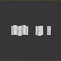 White Towel Rolls Of Various Sizes Neatly Arranged On Black Background With Reflections