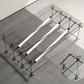 Modern Glass Top Coffee Table With Metal Frame And Minimalist Design