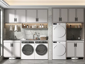 New Chinese washing machine cabinet 3d model