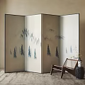 New Chinese Style Screen Partition 3d model