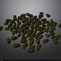Green Granular Pet Food Pile On Dark Background For Healthy Diet