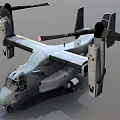 Modern Passenger Aircraft With Twin Propellers Rotary Wings Fuselage Design And Cockpit Landing Gear