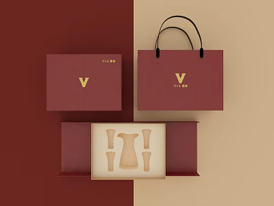 Modern packaging box Jinshiyuan wine box packaging 3d model