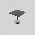 Modern Side Table With Square Wooden Top Brown Legs And Silver Metal Base