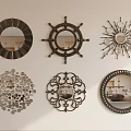 Decorative Wall Mirrors With Various Ornate Frames And Unique Shapes For Home Decor 3d model