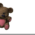 Cute Plush Bear Doll With Brown Body Pink Heart Belly And Pink Paws