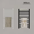 MIKON Bathroom Towel Racks White And Black With Hanging Towels Design