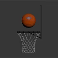 Sports Equipment Featuring Basketball Hoop With Yellow Backboard Black Rim White Net And Orange Ball