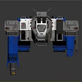 Game Movie Robot Character With Blue White Gray Mechanical Armor And Detailed Design