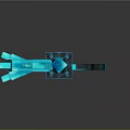 Minecraft 3D Model Blue Glowing Axe With Detailed Design And Effects
