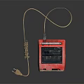 Red Vintage TV With Black Screen Retro Design Top Control Panel Classic Electronic Appliance
