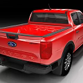 Red Ford Pickup Truck With Modern Front Design And Stylish Chrome Grille