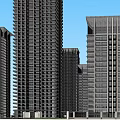 Modern High Rise Buildings With Contemporary Architectural Design And Urban Skyline