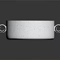 White Enamel Kitchen Pot With Black Speckles And Two Loop Handles 3d model
