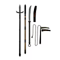Different Types of Traditional Weapons Featuring Spear Sword Knife Chain And Handheld Tools
