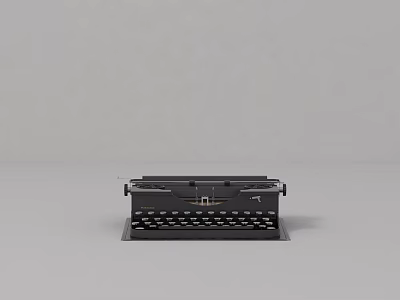 Retro Black Office Typewriter With Classic Design As Essential Workplace Appliance 3d model
